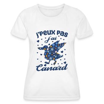 J'peux pas j'ai canard - T-shirt sport Femme - blanc - Devant - AI Model Female 172 dark (172cm)