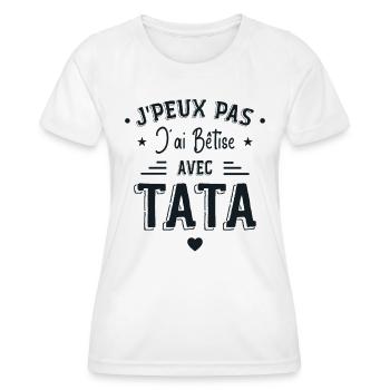 J'ai Bêtise Avec Tata - T-shirt sport Femme - blanc - Devant - AI Model Female 172 dark (172cm)
