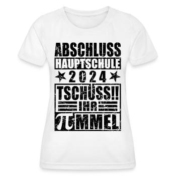 Abschluss 2024 Hauptschule - Frauen Funktions-T-Shirt - Weiß - Vorne - AI Model Female 172 dark (172cm)