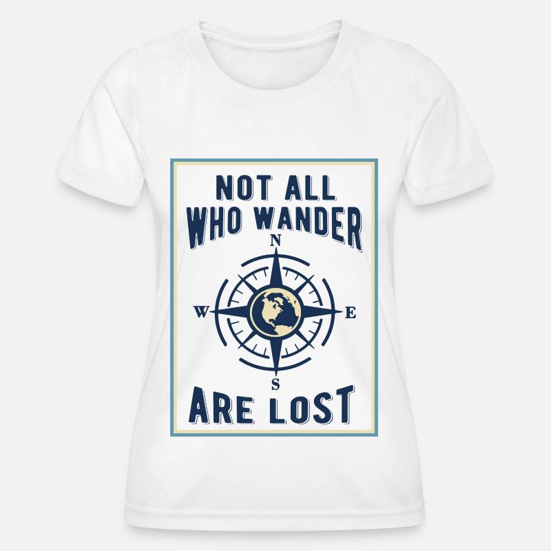 Compass Not All Who Wander - Women's Functional T-Shirt - white