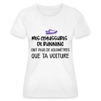 Mes chaussures de running Course A Pieds - T-shirt sport Femme - blanc - Devant - AI Model Female 172 dark (172cm)