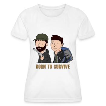 Wankul - Born to survive - T-shirt sport Femme - blanc - Devant - AI Model Female 172 dark (172cm)