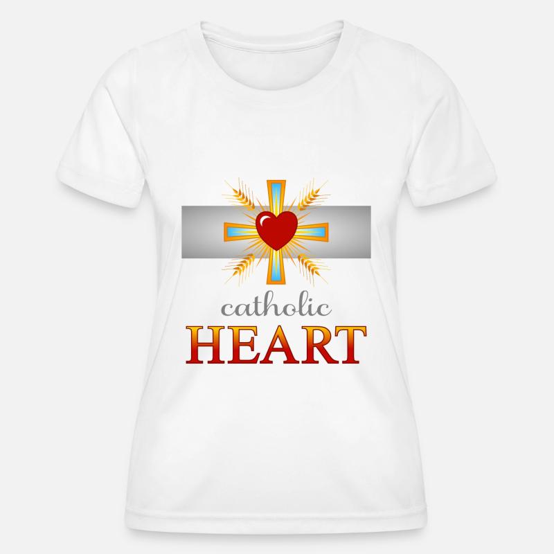 Catholic Heart - Women's Functional T-Shirt - white