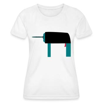 Bohrer Werkzeug Geschenkidee Handwerker Hobby - Frauen Funktions-T-Shirt - Weiß - Vorne - AI Model Female 172 dark (172cm)