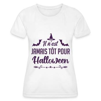 Il n’est jamais tôt pour Halloween - T-shirt sport Femme - blanc - Devant - AI Model Female 172 dark (172cm)