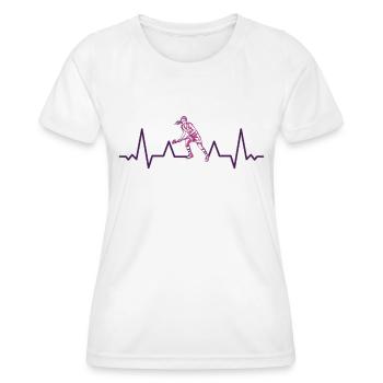 Feldhockeyspieler Hockey Hallenhockey Herzschlag - Frauen Funktions-T-Shirt - Weiß - Vorne - AI Model Female 172 dark (172cm)