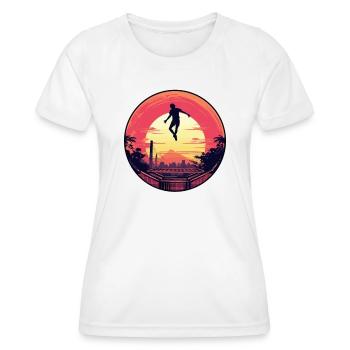 Jumping Fitness Workout Trampolinhalle Sport - Frauen Funktions-T-Shirt - Weiß - Vorne - AI Model Female 172 dark (172cm)