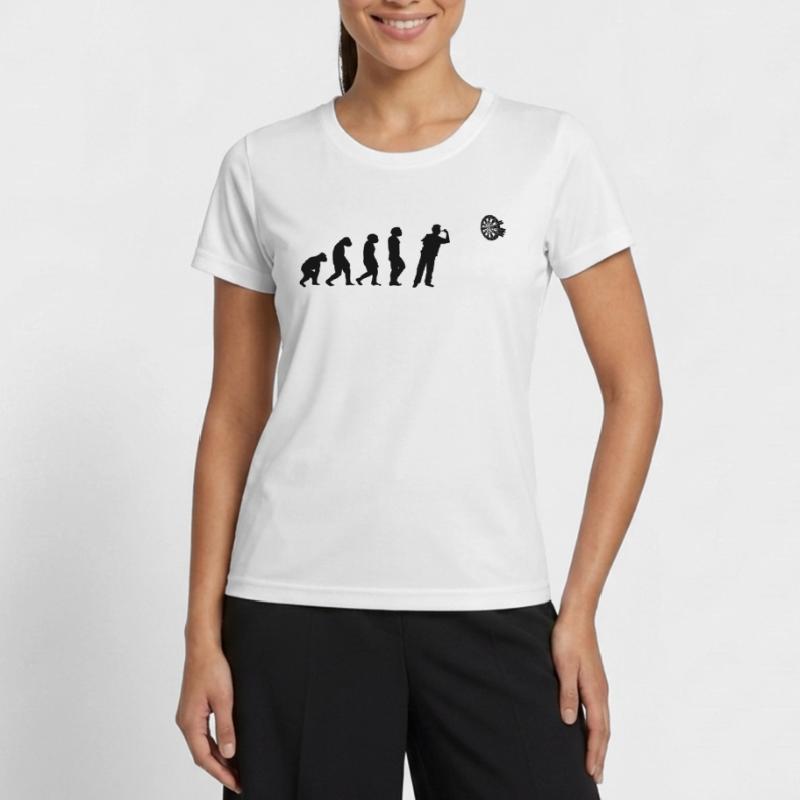 Fléchettes, Jeu de fléchettes, Fléchettes, Évolution du joueur de fléchettes T-shirt sport Femme