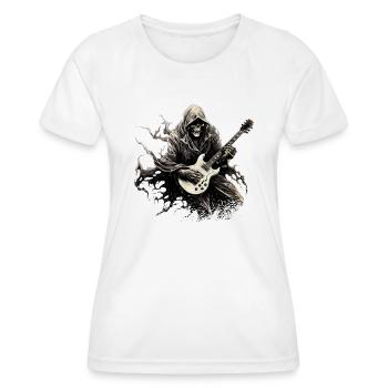 Gitarristen-tshirt E-Gitarren-Saiten - Frauen Funktions-T-Shirt - Weiß - Vorne - AI Model Female 172 dark (172cm)