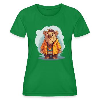 Wild boar - Women's Functional T-Shirt - kelly green - Front - AI Model Female 172 dark (172cm)