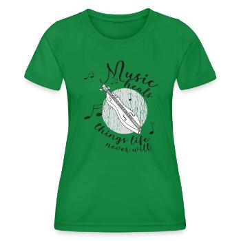 Dulcimer musicien Instrument à cordes pincées Dulcimer martelé - T-shirt sport Femme - vert - Devant - AI Model Female 172 dark (172cm)