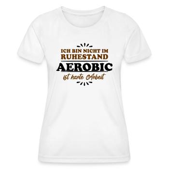 Pensionné Retraité Aérobic - T-shirt sport Femme - blanc - Devant - AI Model Female 172 dark (172cm)