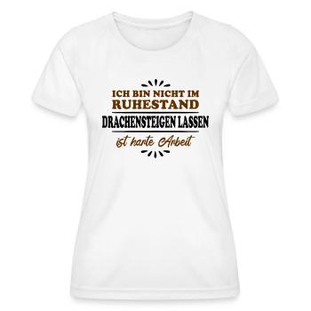 Ruhestand Rentner Pensioner Drachensteigen - Frauen Funktions-T-Shirt - Weiß - Vorne - AI Model Female 172 dark (172cm)