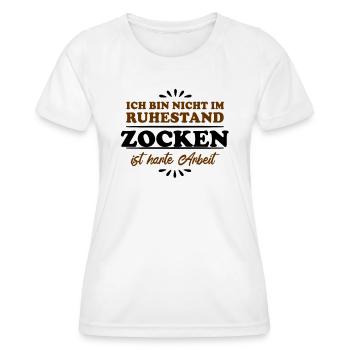 Pensionné Retraité Jeux de hasard - T-shirt sport Femme - blanc - Devant - AI Model Female 172 dark (172cm)
