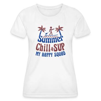 SUP board paddleboarding paddel supboard Stand Up - Frauen Funktions-T-Shirt - Weiß - Vorne - AI Model Female 172 dark (172cm)
