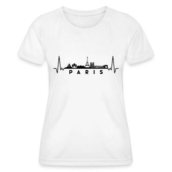 Heartbeat Skyline France Paris - T-shirt sport Femme - blanc - Devant - AI Model Female 172 dark (172cm)