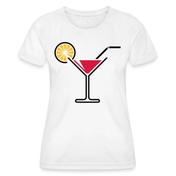 Cocktail Glass / Martini Glass (Red) - Women's Functional T-Shirt - white - Front - AI Model Female 172 dark (172cm)
