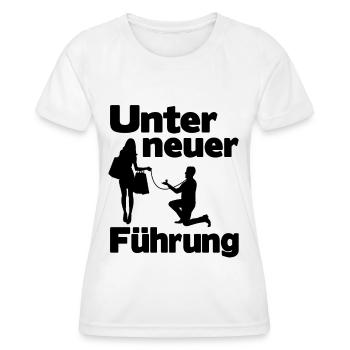 Junggesellenabschied Lustig Unter neuer Führung - Frauen Funktions-T-Shirt - Weiß - Vorne - AI Model Female 172 dark (172cm)
