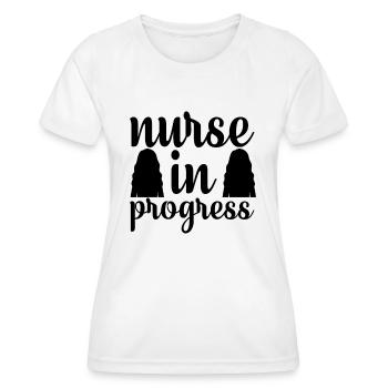 Infirmière au travail - T-shirt sport Femme - blanc - Devant - AI Model Female 172 dark (172cm)