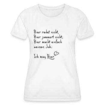Ich mag Bier - Frauen Funktions-T-Shirt - Weiß - Vorne - AI Model Female 172 dark (172cm)