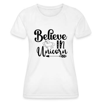 Belief in Unicorn Unicorn - Women's Functional T-Shirt - white - Front - AI Model Female 172 dark (172cm)