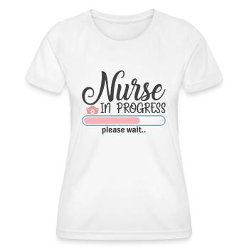 Infirmière au travail - T-shirt sport Femme - blanc - Devant - AI Model Female 172 dark (172cm)
