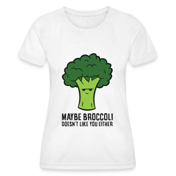 Peut-être que le brocoli ne t’aime pas non plus. - T-shirt sport Femme - blanc - Devant - AI Model Female 172 dark (172cm)