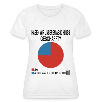 Abschluss Kreis Diagramm - Frauen Funktions-T-Shirt - Weiß - Vorne - AI Model Female 172 dark (172cm)