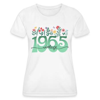 Flowers 1965 Birthday Woman 60 Years - Women's Functional T-Shirt - white - Front - AI Model Female 172 dark (172cm)