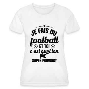 Humour cadeau foot / Je fais du football - T-shirt sport Femme - blanc - Devant - AI Model Female 172 dark (172cm)