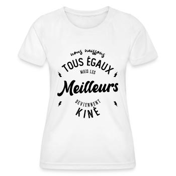Les meilleurs deviennent kiné - T-shirt sport Femme - blanc - Devant - AI Model Female 172 dark (172cm)