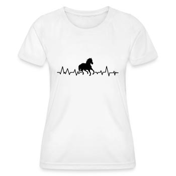Pferd Herzschlag Heartbeat - Frauen Funktions-T-Shirt - Weiß - Vorne - AI Model Female 172 dark (172cm)