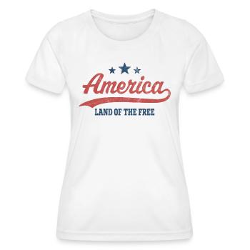 America Land of the Free - Women's Functional T-Shirt - white - Front - AI Model Female 172 dark (172cm)