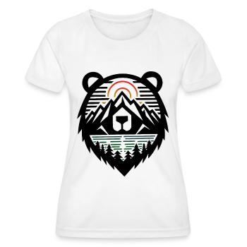 Bear Silhouette & Mountains - Women's Functional T-Shirt - white - Front - AI Model Female 172 dark (172cm)