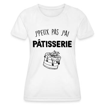 Patisserie Cadeau Humour Papa ou Maman - T-shirt sport Femme - blanc - Devant - AI Model Female 172 dark (172cm)
