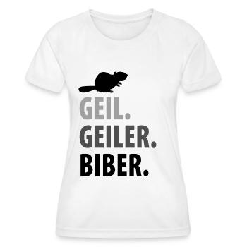 Biber - Frauen Funktions-T-Shirt - Weiß - Vorne - AI Model Female 172 dark (172cm)