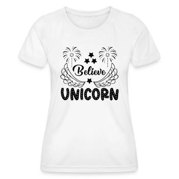 Belief in Unicorn Unicorn - Women's Functional T-Shirt - white - Front - AI Model Female 172 dark (172cm)