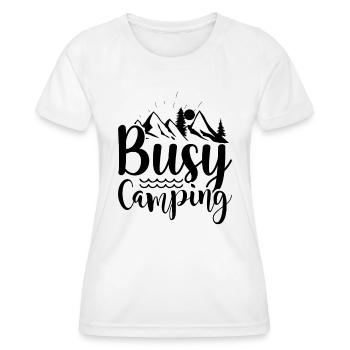 Fleißig campen Wandershirt - Frauen Funktions-T-Shirt - Weiß - Vorne - AI Model Female 172 dark (172cm)
