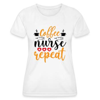 Coffee Nurse Repeat - Women's Functional T-Shirt - white - Front - AI Model Female 172 dark (172cm)