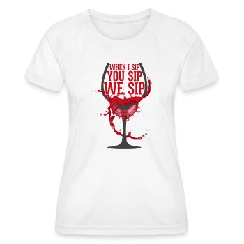 Boire du vin - T-shirt sport Femme - blanc - Devant - AI Model Female 172 dark (172cm)