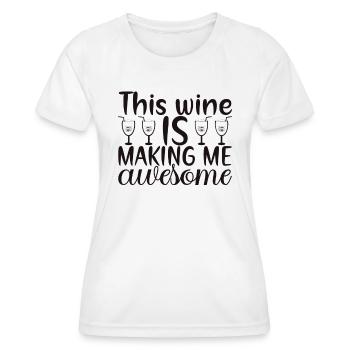 Ce vin me rend génial - T-shirt sport Femme - blanc - Devant - AI Model Female 172 dark (172cm)