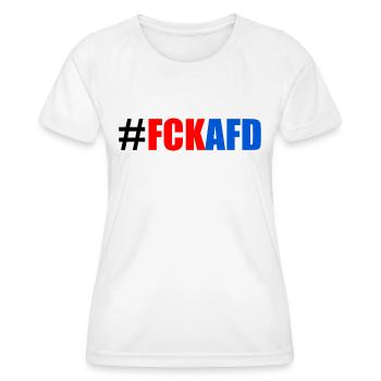 Fck afd - Frauen Funktions-T-Shirt - Weiß - Vorne - AI Model Female 172 dark (172cm)