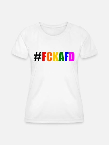Fck afd - Frauen Funktions-T-Shirt - Weiß