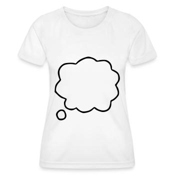 Emoji Denkblase Skizze schwarz - Frauen Funktions-T-Shirt - Weiß - Vorne - AI Model Female 172 dark (172cm)