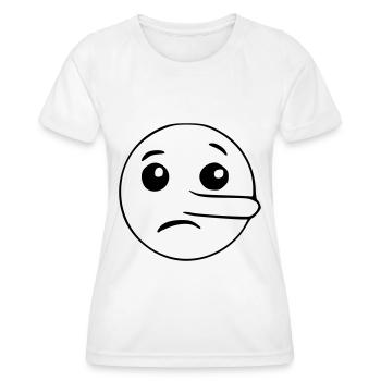 Emoji lying sketch black - Women's Functional T-Shirt - white - Front - AI Model Female 172 dark (172cm)