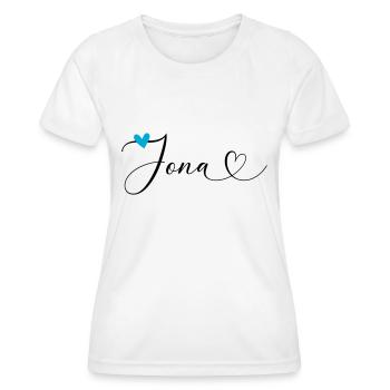 Jona Name First name Calligraphy Heart - Women's Functional T-Shirt - white - Front - AI Model Female 172 dark (172cm)