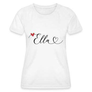 Ella Name Vorname Kalligrafieherz - Frauen Funktions-T-Shirt - Weiß - Vorne - AI Model Female 172 dark (172cm)