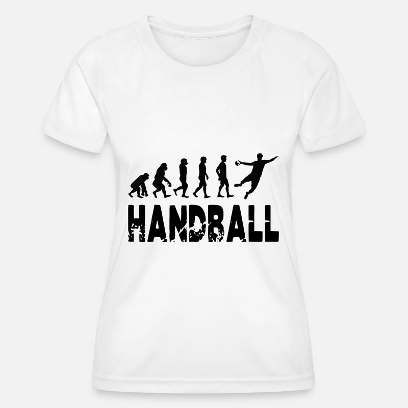 Handball evolution, from primacy to super athlete - Women's Functional T-Shirt - white