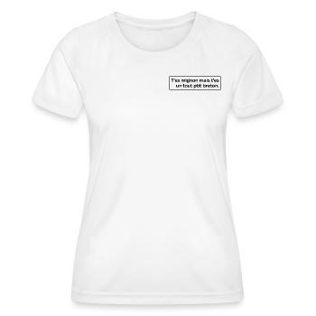 Modèle Bretagne | Réplique Film Culte Drôle - T-shirt sport Femme - blanc - Devant - AI Model Female 172 dark (172cm)