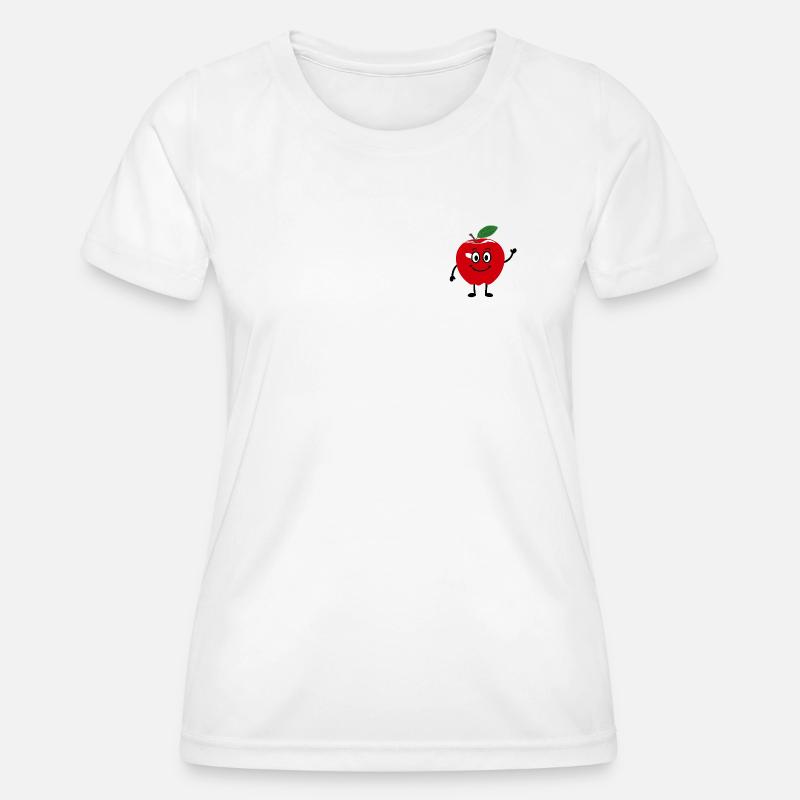 Funny apple with face - Women's Functional T-Shirt - white